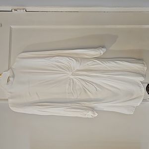 Zara white satin long shirt tunic rushing slit side XS